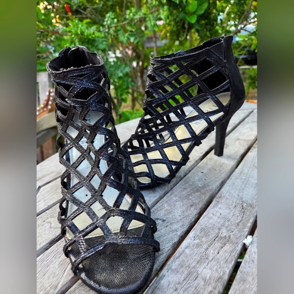 a.n.a Shoes - a.n.a Lattice Heeled Booties Size 9.5 Like New